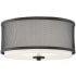 Bellevue 15" Wide Flush Mount Ceiling Fixture with Decorative Metal Grate Matte Black