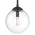 Bellevue 8" Wide Mini Pendant with Clear Glass Shade Matte Black