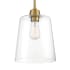 Bellevue Single Light 10" Wide Mini Pendant with Clear Glass Shade Natural Brass