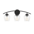 Bellevue 3 Light 24" Wide Bathroom Vanity Light with Clear Glass Shades Matte Black