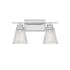 Bellevue 2 Light 16" Wide Bathroom Vanity Light with Ribbed Glass Shades Chrome