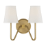 Bellevue 2 Light 11" Tall Wall Sconce Natural Brass