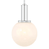 Bellevue 8" Wide Mini Pendant with Strié Glass Shade Chrome