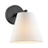Bellevue 10" Tall Bathroom Sconce with Fabric Shade Matte Black