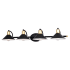 Bellevue Norkal 38" Wide 4 Light Vanity Light Matte Black / Natural Brass