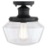 Bellevue Carson Single Light 10" Wide Semi-Flush Ceiling Fixture Matte Black