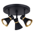 Bellevue Bingo 3 Light 11" Wide LED Semi-Flush Ceiling Fixture Matte Black / Satin Brass