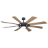 Bellevue Visage 68" 8 Blade Indoor / Outdoor Switchable White LED Ceiling Fan Slate Gray