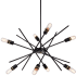 Bellevue Stallion 8 Light 30" Wide Abstract Sputnik Chandelier Black / Satin Brass