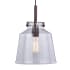 Bellevue Jose 10" Wide Pendant with a Clear Seedy Glass Shade Textured Rustic Bronze