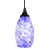 Bellevue Mirage 5" Wide Mini Pendant with Azure Glass Shade Matte Black / Azure Shade