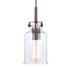 Bellevue Jose 5" Wide Mini Pendant with a Clear Seedy Glass Shade Textured Rustic Bronze