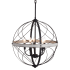 Bellevue Denise 5 Light 21" Wide Cage Pendant Textured Black / White Ash
