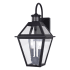 Bellevue Brandon 2 Light 17" Tall Outdoor Wall Sconce with Clear Glass Shade Textured Black