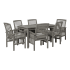Bellevue Dewey Beach 7 Piece Acacia Framed Outdoor Dining Set with Polyester Upholstered Seats Gray Wash