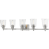 Bellevue Trigvey 5 Light 41" Wide Bathroom Vanity Light Brushed Nickel