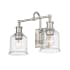 Bellevue Georgia 2 Light 16" Wide Vanity Light Brushed Nickel / Seedy Glass