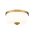 Bellevue Paula 2 Light 12" Wide Flush Mount Drum Ceiling Fixture Heritage Brass
