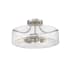 Bellevue Harrison 3 Light 15" Wide Semi-Flush Drum Ceiling Fixture Brushed Nickel
