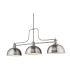 Bellevue Agnes 3 Light 52" Wide Billiard and Linear Chandelier with Dome Shades Brushed Nickel
