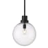 Bellevue Samathra 12" Wide Outdoor Mini Pendant Black / Seedy Glass