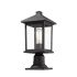 Bellevue Bennie 8" Tall Pier Mount Post Light with 6" Square Base Black