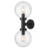 Bellevue Samathra 2 Light 21" Tall Outdoor Wall Sconce Black / Seedy Glass