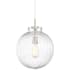 Bellevue Single Light 12" Wide Pendant Brushed Nickel