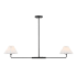 Bellevue Pleated 2 Light 44" Wide Linear Chandelier Matte Black