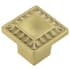 Belwith Keeler Astoria 1" Ridged Square Luxury Cabinet Knob / Drawer Knob from the Bijou Collection Brushed Golden Brass