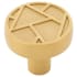Belwith Keeler Cullet 1-3/8 Inch Art Deco Mosaic Top Flat Mushroom Cabinet Knob / Drawer Knob Brushed Golden Brass
