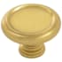 Belwith Keeler Berkshire 1-1/2" Mushroom Traditional Ringed Round Cabinet / Drawer Knob Brushed Golden Brass