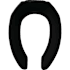 Bemis Elongated Open-Front Less Cover Commercial Plastic Toilet Seat with Stay-Tite Commercial Fastening System Black