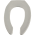 Bemis Elongated Open-Front Less Cover Commercial Plastic Toilet Seat with Stay-Tite Commercial Fastening System Biscuit