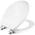 Bemis Mayfair Benton Round Enameled Wood Closed-Front Toilet Seat and Lid with Stay-Tite Seat Fastening System and Whisper Close White