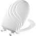 Bemis Swirl Round Enameled Wood Swirl Design Closed-Front Toilet Seat and Lid White