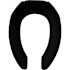 Bemis Elongated Open-Front Less Cover Commercial Plastic Toilet Seat with Stay·Tite Commercial Fastening System Check Hinge Black