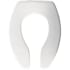 Bemis Elongated Open-Front Less Cover Commercial Plastic Toilet Seat with Stay-Tite Commercial Fastening System and DuraGuard White