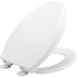 Bemis Elongated Hospitality Plastic Closed-Front Toilet Seat with Stay·Tite Commercial Fastening System, Whisper Close Hinge and Super Grip Bumpers White