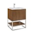 BEMMA Terra 24" Free Standing Single Basin Vanity Set with Cabinet and Vanity Top Walnut / Carrara Marble Top / Brushed Nickel Hardware