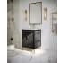 BEMMA Gracie 24" Free Standing Single Basin Vanity Set with Cabinet and Vanity Top Midnight Black / Carrara Marble Top / Satin Brass Hardware