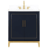 BEMMA Gracie 30" Free Standing Single Basin Vanity Set with Cabinet and Vanity Top Pacific Blue / Calacatta Quartz Top / Satin Brass Hardware