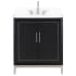 BEMMA Gracie 30" Free Standing Single Basin Vanity Set with Cabinet and Vanity Top Midnight Black / Calacatta Quartz Top / Brushed Nickel Hardware