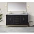 BEMMA Gracie 60" Free Standing Double Basin Vanity Set with Cabinet and Vanity Top Midnight Black / Carrara Marble Top / Satin Brass Hardware