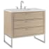 BEMMA Markham 36" Free Standing Single Basin Vanity Set with Cabinet and Vanity Top Cashmere Grey / Calacatta Quartz Top / Brushed Nickel Hardware