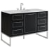 BEMMA Markham 48" Free Standing Single Basin Vanity Set with Cabinet and Vanity Top Midnight Black / White Quartz Top / Brushed Nickel Hardware