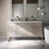 BEMMA Markham 60" Free Standing Double Basin Vanity Set with Cabinet and Vanity Top Cashmere Grey / Calacatta Quartz Top / Satin Brass Hardware