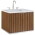 BEMMA Terra 24" Wall Mounted Single Basin Vanity Set with Cabinet and Quartz Vanity Top Walnut / Calacatta Quartz Top / Brushed Nickel Hardware