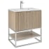 BEMMA Terra 30" Free Standing Single Basin Vanity Set with Cabinet and Vanity Top Cashmere Grey / Carrara Marble Top / Brushed Nickel Hardware