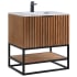 BEMMA Terra 30" Free Standing Single Basin Vanity Set with Cabinet and Quartz Vanity Top Walnut / Calacatta Quartz Top / Matte Black Hardware